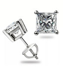 4 Ct Princess Cut Vvs1 d Lab Created Solitaire Studs Earrings 14k White Gold 7mm