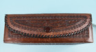 Vintage Storage Box Tooled Leather Bound Handmade Mexico Chest 6  X 3 5  X 2 