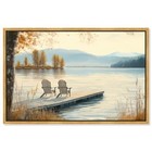 Lake Of Dreams Canvas Cottage Landscapes  24 X 17l  X 25w  Gold Frame Floating