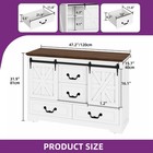 47 2  Coffee Bar Buffet Sideboard Storage Cabinet Sliding Barn Doors 4 Drawers