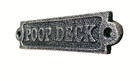 Poop Deck Cast Iron Wall Plaque Sign Bathroom Decor Rustic Silver Gift 5 25 
