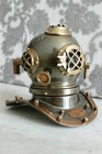 6  Antique Finish Brass Us Navy Mark V Scuba Diving Diver Helmet D  cor Item