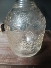 Clear Embossed Grape Pattern Wine Bottle Decanter 4 5 Quart W  Cork Stopper