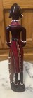 Vintage Hand Carved Ebony Wood Sculptured African Tribal Figure Woman 12 
