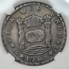 1768 Guatemala Silver 8 Reales Pillar Dollar Ngc Xf Details  Scarce Date  v590