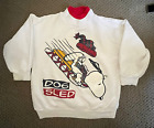 Vintage 90s Snoopy Dog Sled Long Sleeved Sweater Boy s Size 5 Winter Holidays