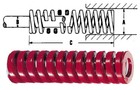 4-pack  Danly Die Springs 0 50  X 2 0  Rectangular Red Heavy Duty P n 9-0808-26