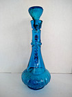 Vintage Blue Glass Genie Bottle Jim Beam Empty Decanter With Stopper