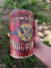 1887 Antique Perfect Baking Powder Tin Can With Embossed Lid Biscuit Cutter 1lbs