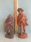Lot Of 2 German Bavarian Black Forest Wood Carvings - Vintage