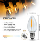 15pack Led Night Light Bulbs  C7 Candelabra Led Light Bulbs  E12 Chandelier Base