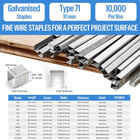 10 020ct 22 Gauge 71 Series Staples 3 8  Crown 3 8  Leg Galvanized Upholstery