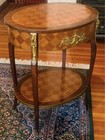 Antique Louisxvi Style Walnut Parquetry ormolu-bronze accent Table-made In Spain