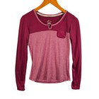 Nike Running Dri-fit Long Sleeve Shirt Womens Small Pink Colorblock Thumbhole