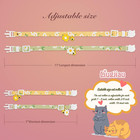2 Pack Cotton Breakaway Cat Collar With Bell Yellow green Flowers Pendant Cute K
