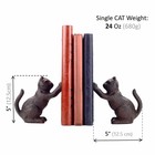 Cast Iron Cat Bookends Black Heavy Duty Antique Shelf Decor
