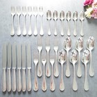 Christofle Perles 30pcs Silverplated Flatware Table Knife Fork Spoon Excellent