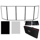 Prox Black Aluminum 5-panel Dj Scrim Facade Frontboard W  Travel Case   Chair   