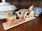 Vintage  Christmas Vintage Japan Santa On  Sleigh With Celluloid Deer 11   