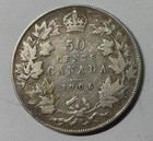 1906 Canada Fifty Cents Silver Edward Vii Solid Mid Grade Coin Scarce  