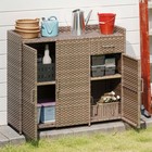 Outdoor Storage Sideboard All-weather-wicker Storage Table W  Two Doors Cabinet