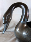 Vintage Large Mcm  17  Solid Brass Swan Planter