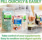 Size 1 Empty Capsules - 1000 Count Empty Vegan Capsules - Vegetarian Pills - Diy