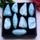 9 Pcs Natural Larimar 20mm-28mm Cabochon Untreated Loose Gemstones Wholesale Lot