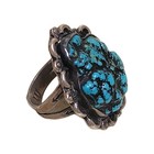 Vintage Myers Native American Sterling Silver   Turquoise Nugget Ring - Stamp- 7
