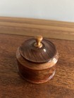 Vtg Lathe Turned Small Trinket Box With Lid  Beautiful Wood 