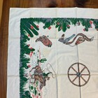 Vintage Startex Table Cloth Cotton Square Western Cowboy Startex 50 X 50 Uu18