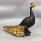 Fengshui Old Chinese Copper Antique Bronze Collection  Long Tailed Peacock