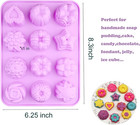 4 Pcs Flower Silicone Soap Molds-12 Cavities For Soap Making  Bath Bombs  Shower