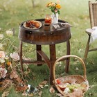 Rustic Solid Wood Round Farmhouse Coffee Table Side Table Living Room Wooden