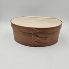 Shaker Box Oval Bentwood Sewing Thread Storage Cherry   Maple Lined