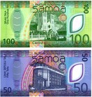 2025 Samoa P50   P51 100   50 Tala Banknote Polymer Unc Matching Serial Number