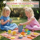 Hersity Picnic Basket Toys For Toddlers  Kids Play Tea Sets With Teapot Tea Cup