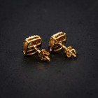 Real Moissanite 2ct Round Cut Men s Cluster Stud Earrings 14k Yellow Gold Plated
