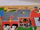 Vtg Fisher-price 10 Pce Pick Up   Peek Wooden Puzzle 2711 Barn 1984 Farm Animal
