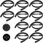 Dmx Cable 6 5 Ft  10 Pack Flexible 3 Pin Xlr Male To Female Cable Wire For St   