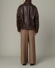 1990s Oversized Distressed Retro Real Brown Leather Jacket  Vintage Boxy Fit