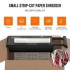 Portable Small Paper Shredder 6 Sheet Strip Cut For Home Office Use No Basket