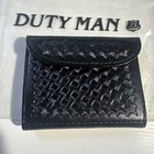 Dutyman 3421 Black Basketweave Leather Glove Case Holster For Police Duty Belt 