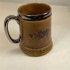 Lord Nelson Pottery England Coffee Cup Black Rose   Lilly Mug Stein Vintage    68