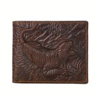 Men s Vintage Genuine Leather Wallet 3d Printed Tiger Wallet Card Holder