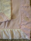 Vintage 2002 Gymboree Baby Girl Blanket Pink White Patchwork Embroidered Blocks