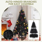 6ft Black Christmas Tree 818 Tips Easy Assembly Hinged No Lights Flame-resistant