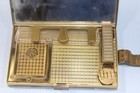 Vintage Evans 2 Sided Compact Wristlet 40s 50s Cigarette Case Mirror Comb 133