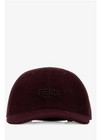 Fendi Roma Corduroy Baseball Cap Burgundy Size M Fxq133 Avpl New