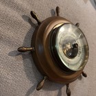 Atco Vintage Nautical Wood Brass Glass Face Barometer Weather Gauge Germany
